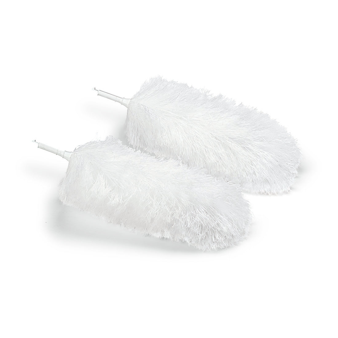 Due teste di ricambio per spolverino in microfibra Nölle Profi Brush (40 cm, set di 2) di Nölle Profi Brush Bürsten- & Pinseltechnik e.K. giacciono l'una accanto all'altra, morbide e soffici - perfette per la rimozione efficiente della polvere su ogni superficie.