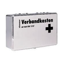Cassetta di pronto soccorso KIEL Chrome con contenuto standard secondo la norma DIN 13157