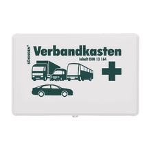 Kit di pronto soccorso per auto KU bianco con contenuto standard secondo la norma DIN 13164