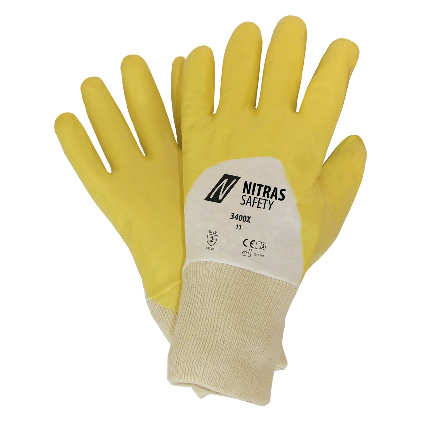 Guanti in nitrile NITRAS, giallo/bianco