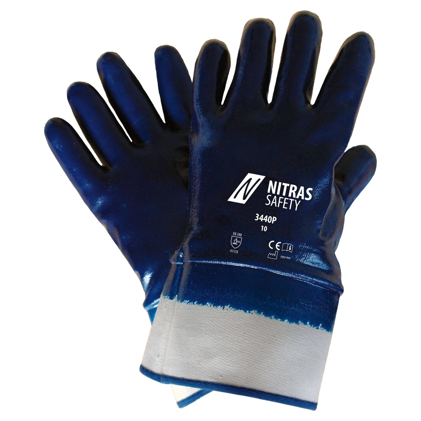 Guanti in nitrile NITRAS, bianco/blu