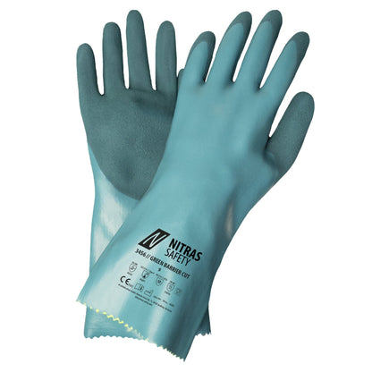 NITRAS GREEN BARRIER CUT, guanti di protezione chimica, benzina
