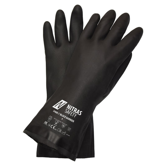 NITRAS BLACK BARRIER, guanti di protezione chimica, neri