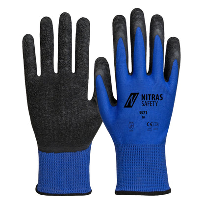 Guanti in nylon NITRAS, blu/neri