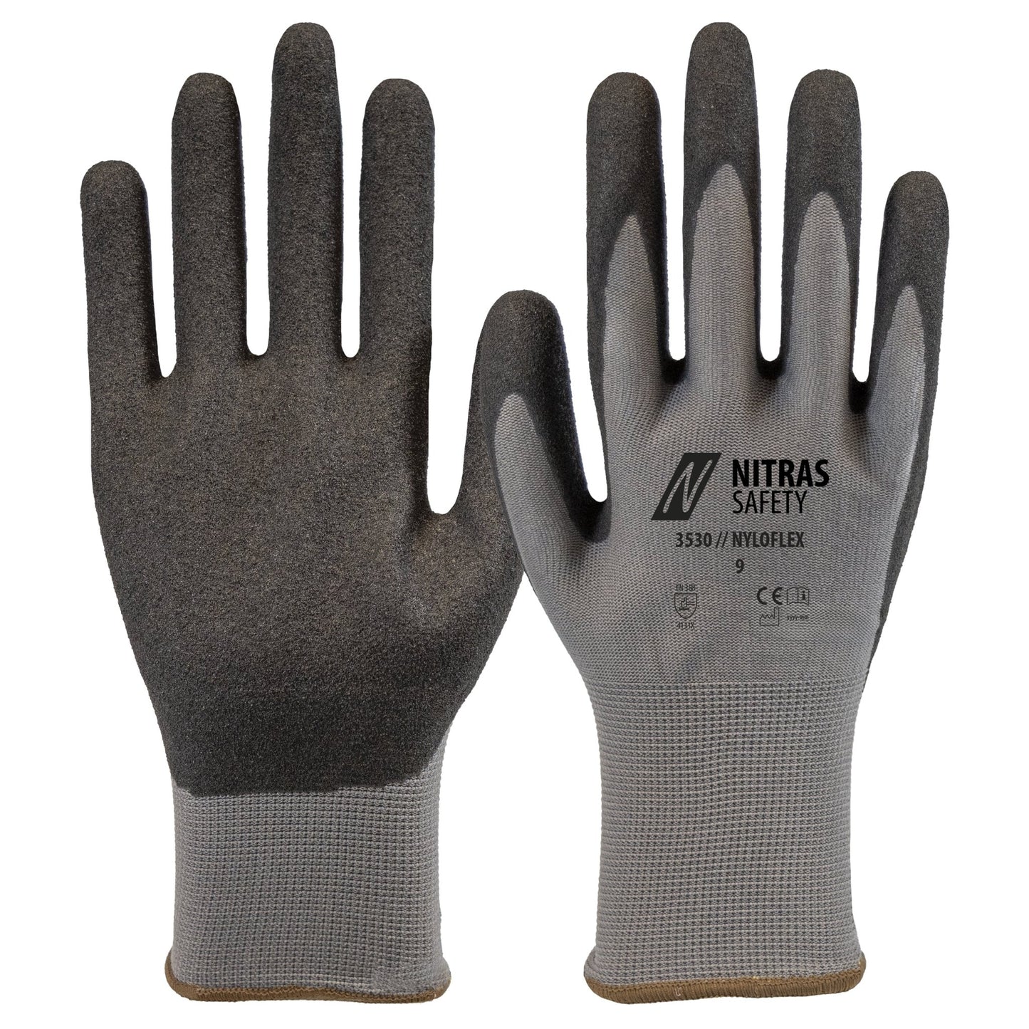NITRAS NYLOFLEX, guanti da montaggio, grigio/nero