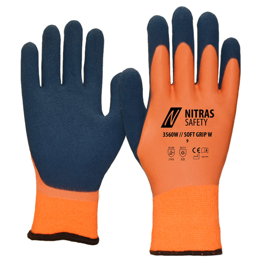 NITRAS SOFT GRIP W, guanti invernali, arancio/blu scuro