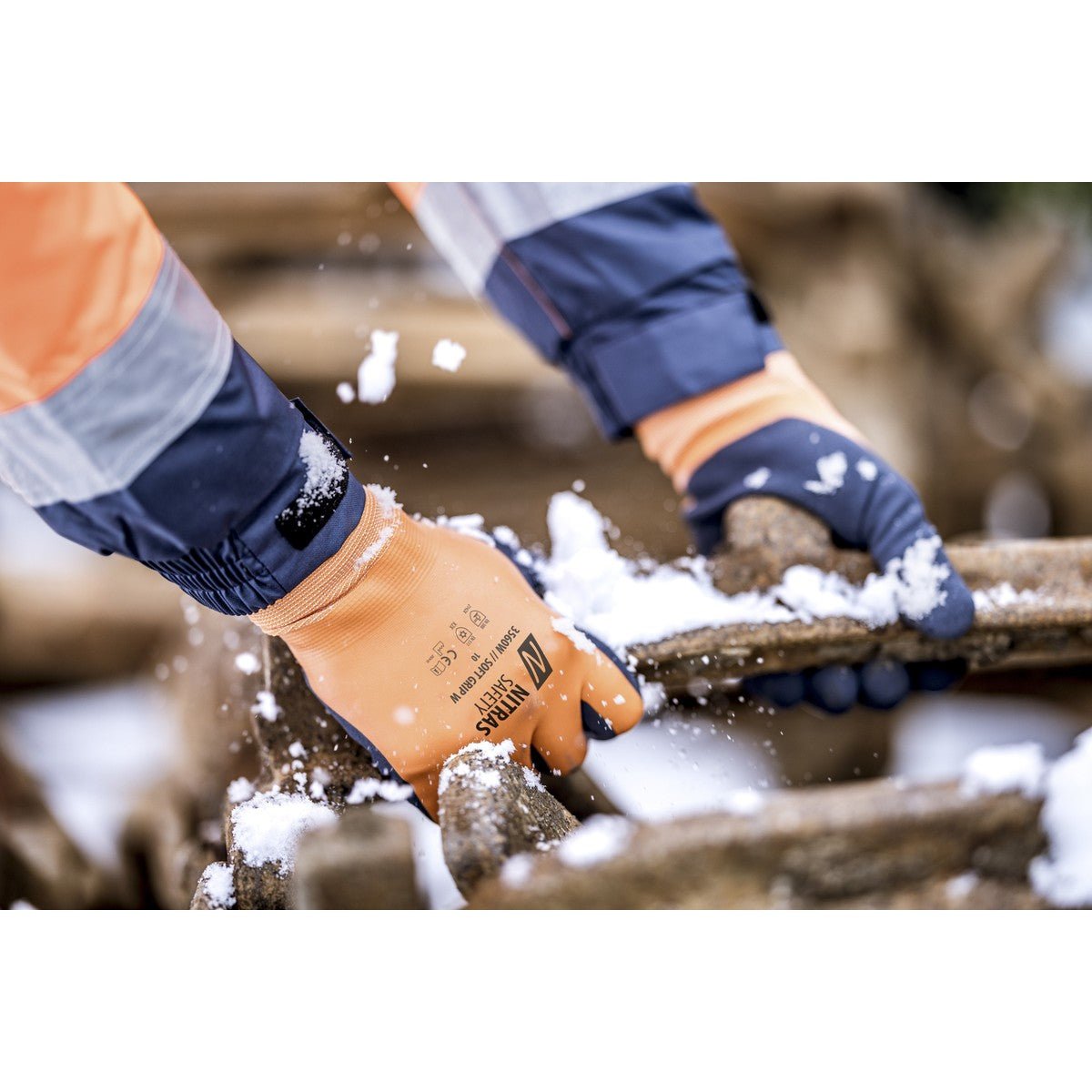NITRAS SOFT GRIP W, guanti invernali, arancio/blu scuro