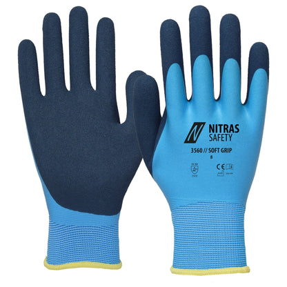 NITRAS SOFT GRIP, guanti da montaggio, azzurro/blu scuro