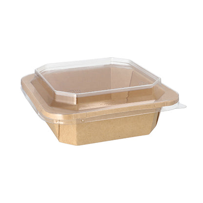 Starpak 25 Lunchboxen, rettangolare in cartone ecologico con coperchio in plastica trasparente del marchio Starpak su sfondo bianco.