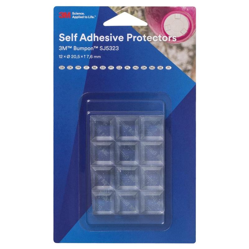 3M™ Bumpon™ SJ5323BL mini confezione di tamponi elastici, trasparente, 12 pezzi, 20,5 x 7,6 mm, acrilico adesivo A-20 | Confezione (12 pezzi)