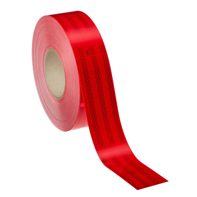 Contrassegni per veicoli conspicuità 3M™ Diamond Grade™ 983-72, rosso, bordi sigillati, marchio ECE 104, 53,5 mm x 50 m | Confezione (1 rotolo)