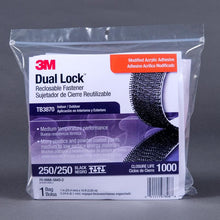 3M™ Dual Lock™ TB3870, Nero, 25 mm x 3 m, 6,1 mm, 40 teste/cm2, esterno | Borsa (1 pezzo)