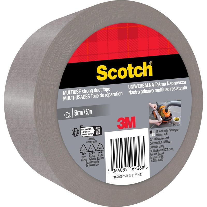 Nastro in tessuto 3M™, argento, 50 mm x 50 m, 1 rotolo/confezione | Confezione (1 rotolo)