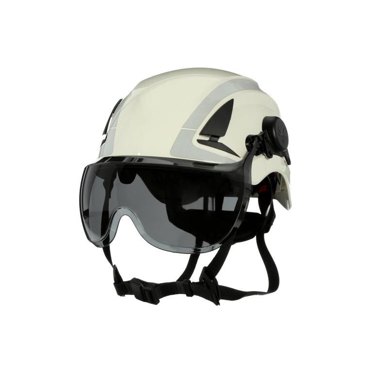 Visiera corta 3M™ SecureFit™ per elmetti protettivi serie X5, X5000 e X5500, grigia, rivestimento antiappannamento/antigraffio, policarbonato, X5-SV02-CE | Confezione (1 pezzo)