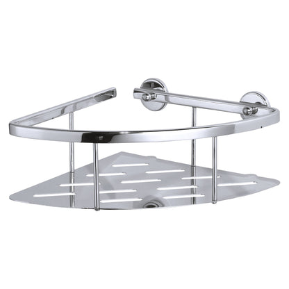 tesa ALUXX Eckablage Dusche, einstöckig, Aluminium, verchromt, Klebelösung