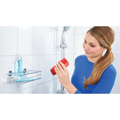 tesa BAATH Ablage Dusche einstöckig, verchromt, inkl. Klebelösung – Anwendung