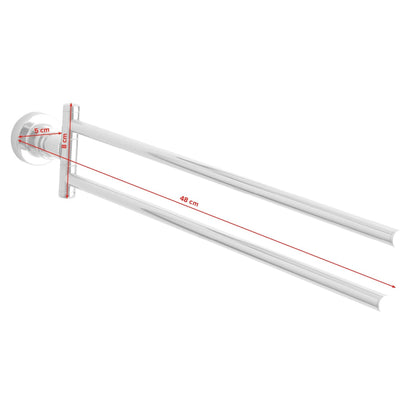 tesa Luup Handtuchhalter, 2-armig, verchromt, inkl. Klebelösung – Abmessungen