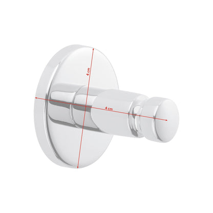 tesa SMOOZ Klebehaken, verchromt, rundes Design – Abmessungen