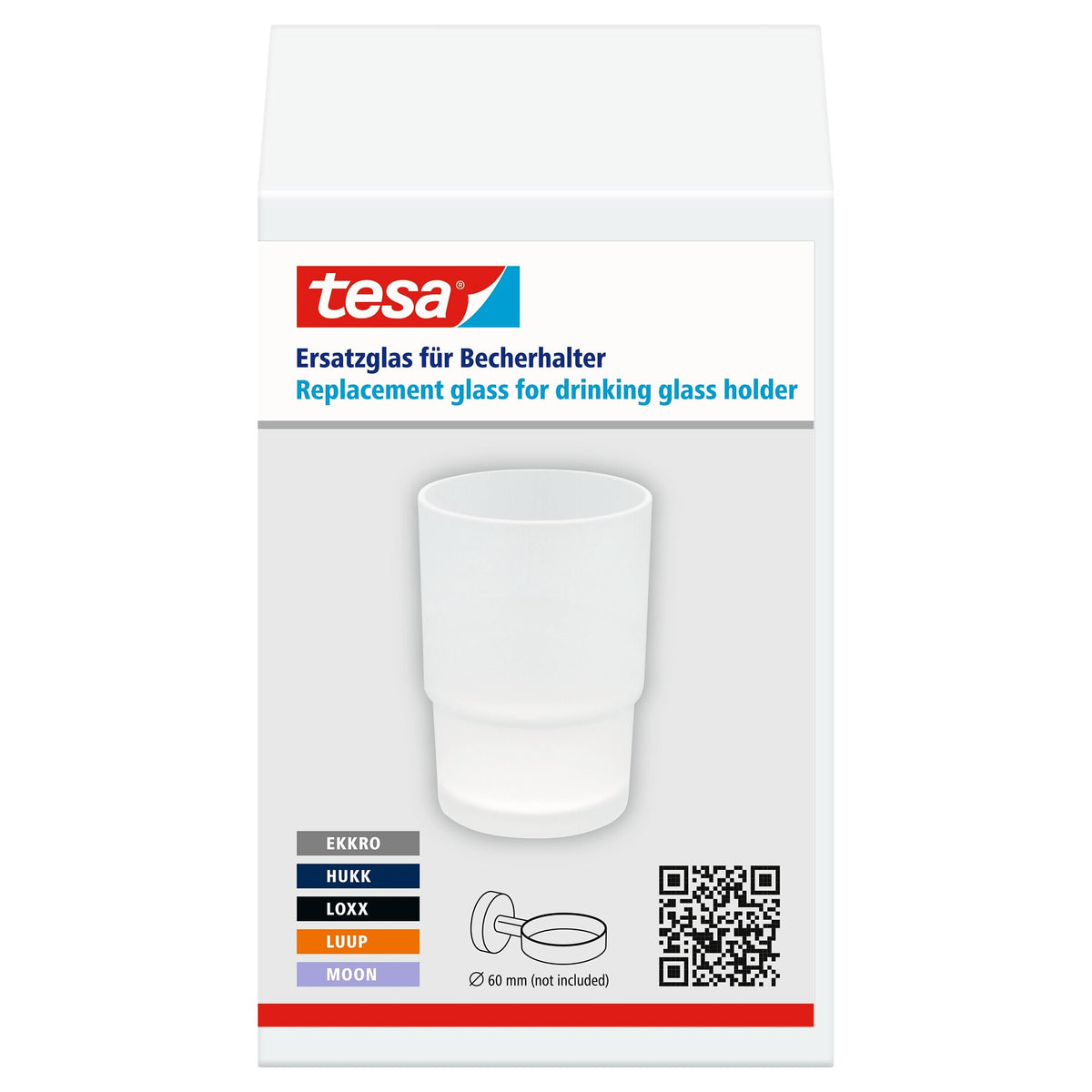 tesa Ersatzglas für Zahnputzbecherhalter Ekkro, Hukk, Loxx, Luup, Moon, Smooz