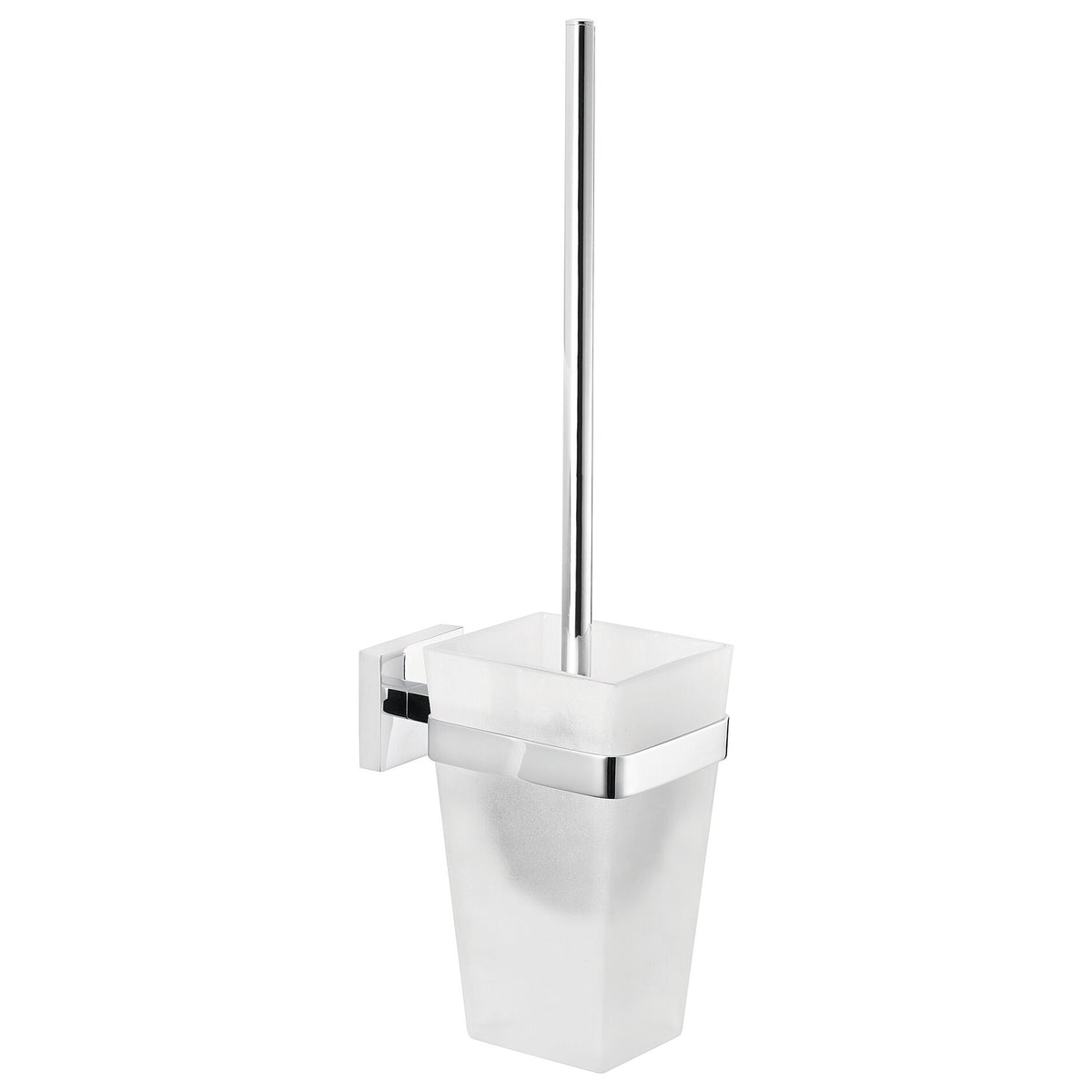tesa DELUXXE Toilettenbürsten-Set, Metall, verchromt, inkl. Klebelösung