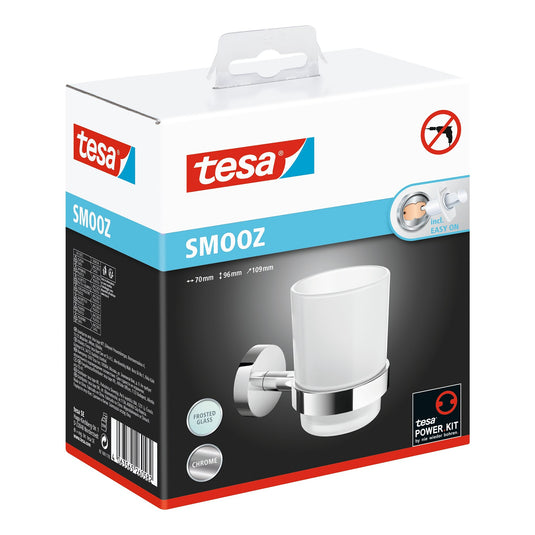 Supporto per bicchieri tesa SMOOZ, autoadesivo, in metallo cromato
