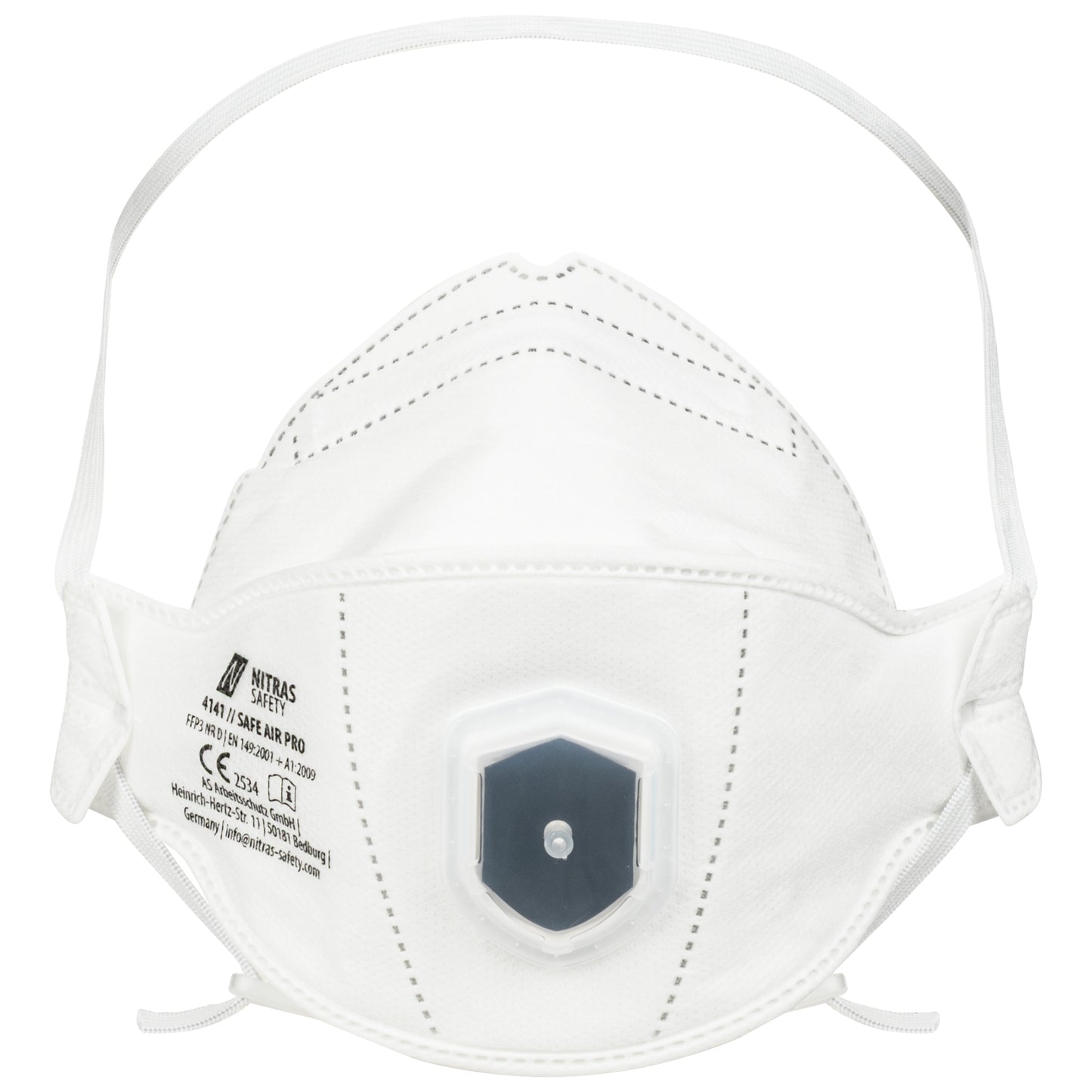 NITRAS SAFE AIR PRO, maschera respiratoria, bianca, EN 149, scatola da 15 pezzi, qualità premium | Confezione (15 pezzi)