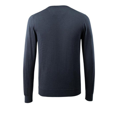 Maglione lavorato a maglia scollo a V, maglione lavorato a maglia in lana merino