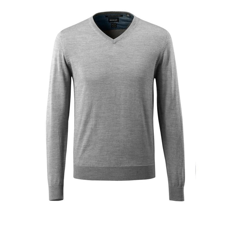 Maglione lavorato a maglia scollo a V, maglione lavorato a maglia in lana merino