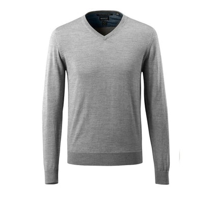 Maglione lavorato a maglia scollo a V, maglione lavorato a maglia in lana merino