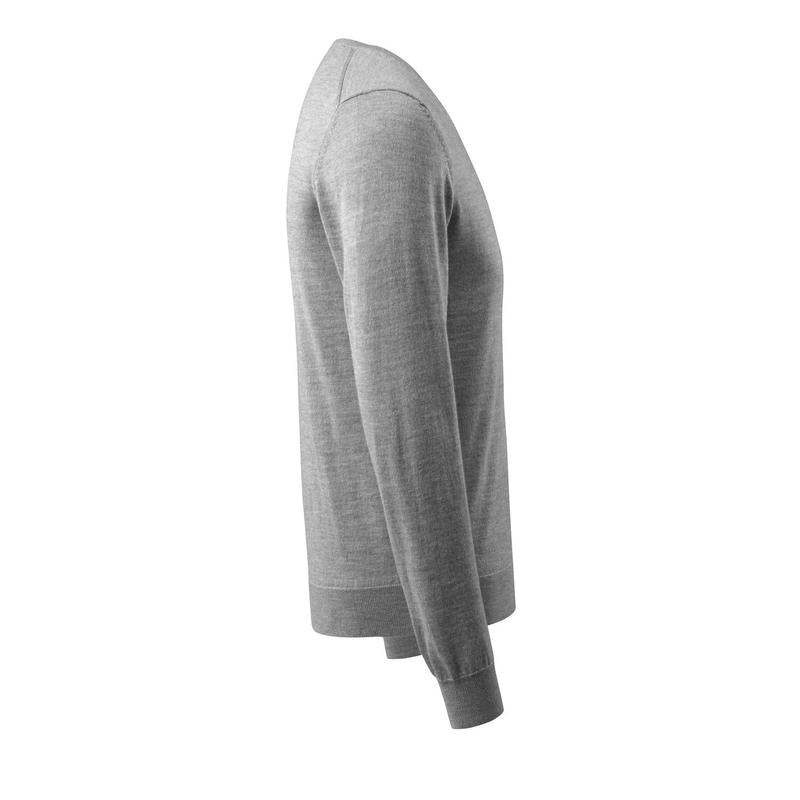 Maglione lavorato a maglia scollo a V, maglione lavorato a maglia in lana merino