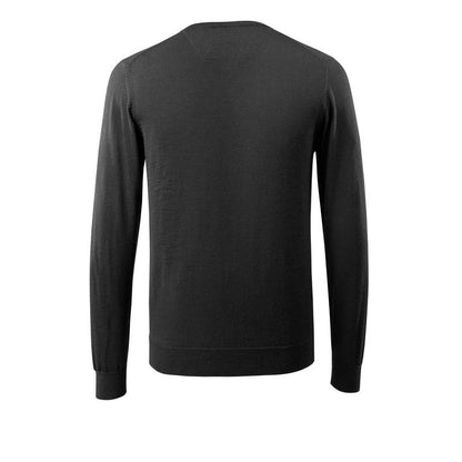Maglione lavorato a maglia scollo a V, maglione lavorato a maglia in lana merino