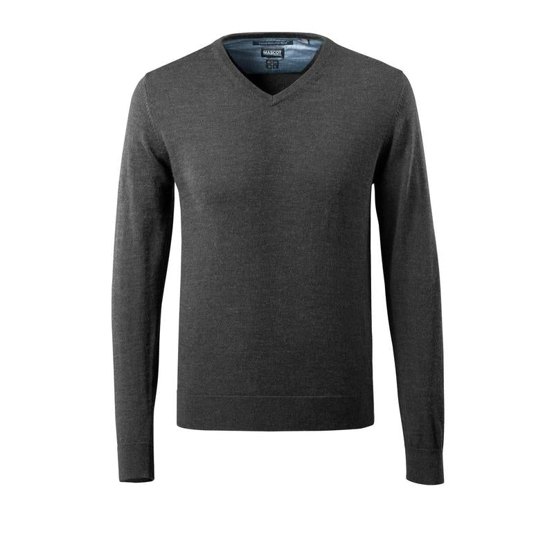 Maglione lavorato a maglia scollo a V, maglione lavorato a maglia in lana merino