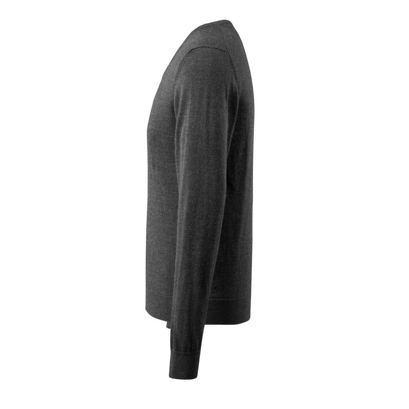 Maglione lavorato a maglia scollo a V, maglione lavorato a maglia in lana merino