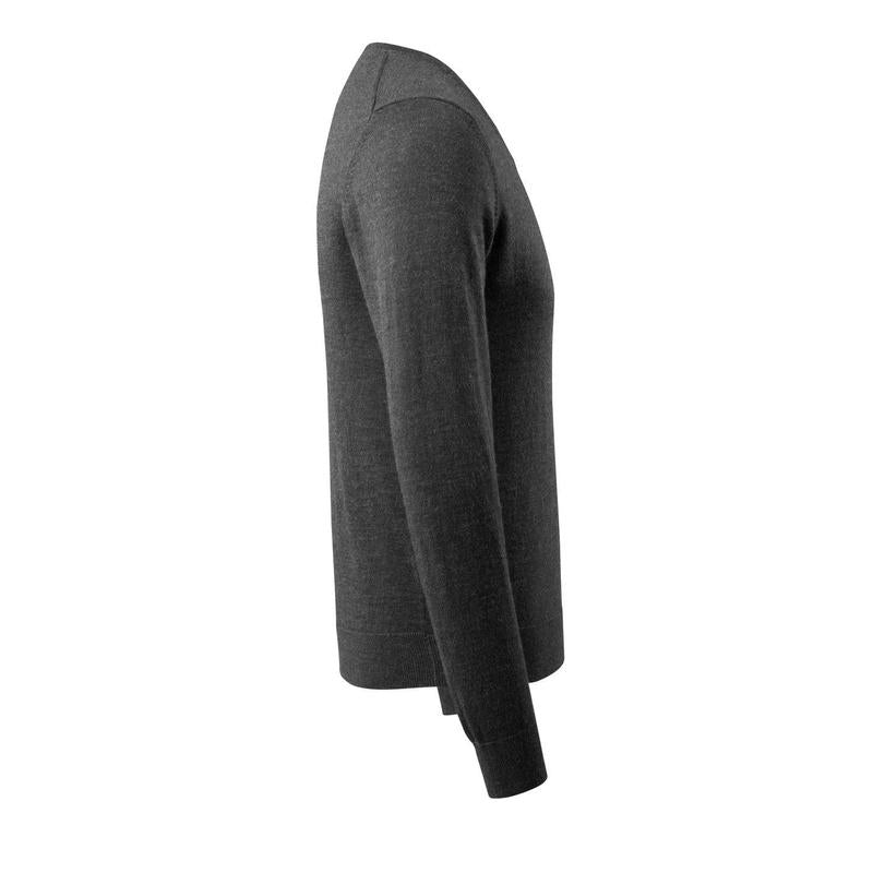Maglione lavorato a maglia scollo a V, maglione lavorato a maglia in lana merino