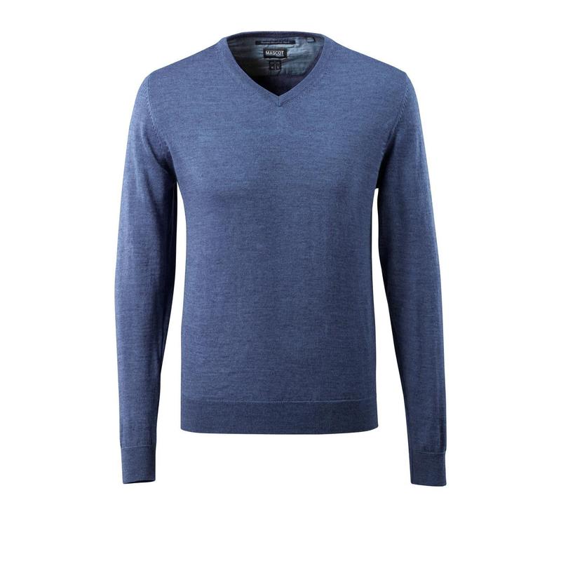 Maglione lavorato a maglia scollo a V, maglione lavorato a maglia in lana merino