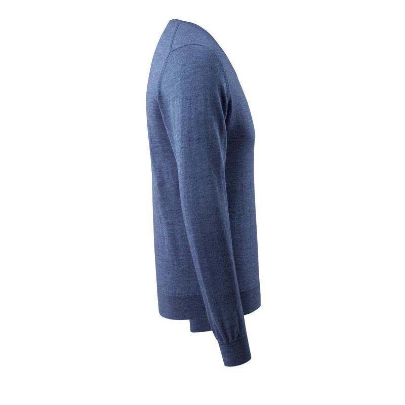 Maglione lavorato a maglia scollo a V, maglione lavorato a maglia in lana merino