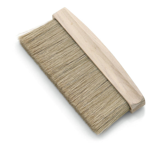 Il Nölle Profi Brush Maler-Abstauber (17 cm, setole chiare miste, 55 mm) di Nölle Profi Brush Bürsten- & Pinseltechnik e.K. dispone di un ampio manico in legno e setole chiare dense - ideale per lavori di ristrutturazione. Raffigurato su sfondo bianco.