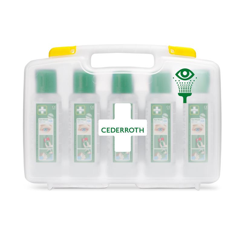 Il risciacquo oculare Cederroth (5x500ml) nella custodia portatile di Orkla Wound Care AB offre cinque bottiglie in una valigetta trasparente con manico giallo - perfettamente etichettato e ideale per il risciacquo oculare sul posto di lavoro. REF 7255 sostituire | Confezione (1 pezzo).