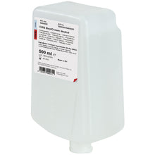 Ein weißer 500-ml-Kunststoffspender von CWS, beschriftet mit Produktinformationen für CWS Seifencreme BestCream Neutral. Konzipiert für empfindliche Haut, verfügt die Flasche über eine Bodendüse.