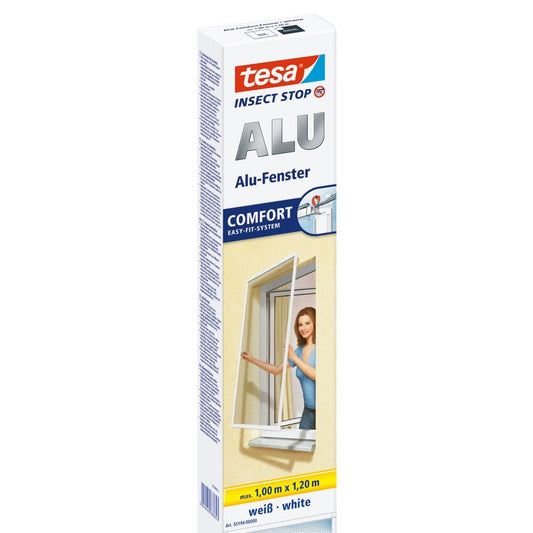 Zanzariera tesa con telaio in alluminio per finestre, bianca, 1 m x 1,2 m