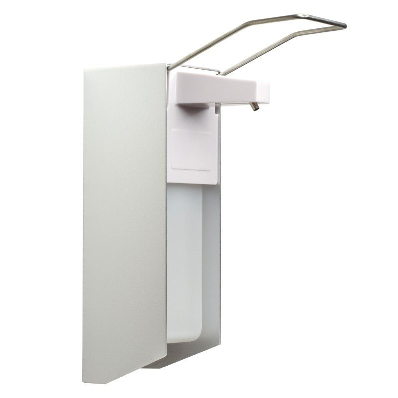 Il distributore di disinfettante MCD MEDICAL CARE DENTAL GmbH NITRAS (1 pezzo) contiene flaconi da 1000 ml, ha una leva a braccio per un facile utilizzo, è realizzato in alluminio/plastica in argento/bianco e viene fornito con fissaggio a parete incluso.