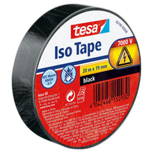 Nastro isolante tesa SPVC per impianti elettrici, nero, 20 m x 19 mm
