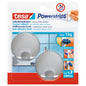 tesa Powerstrips Haken S Metall Rund, weiß