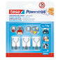 tesa Powerstrips Selbstklebende Haken mit abnehmbaren Drahthaken, weiß