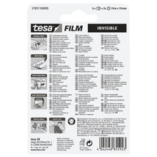 Mini-dispensatore tesafilm + 2 rotoli Invisible, bianco opaco, per rotoli fino a 19 m