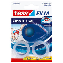 tesafilm 57859 Mini dispenser con 2 rotoli di tesafilm Crystal Clear, trasparente