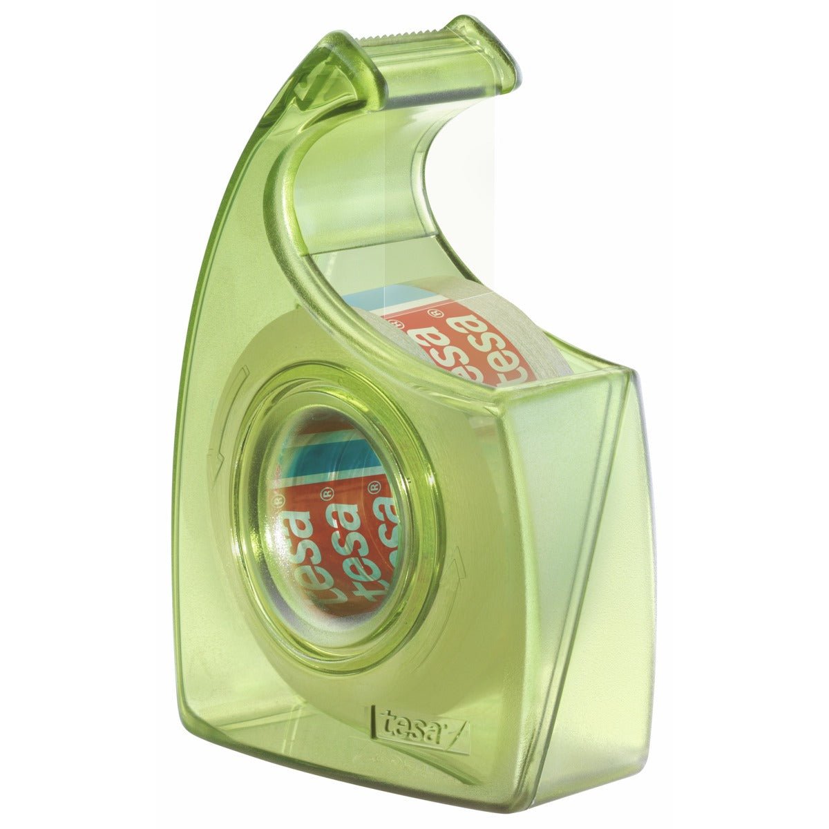 tesa HAND DISPENSER EASY CUT RECYCLED - Srotolatore manuale, verde, con tesafilm Clear Recycled 33 m x 19 mm