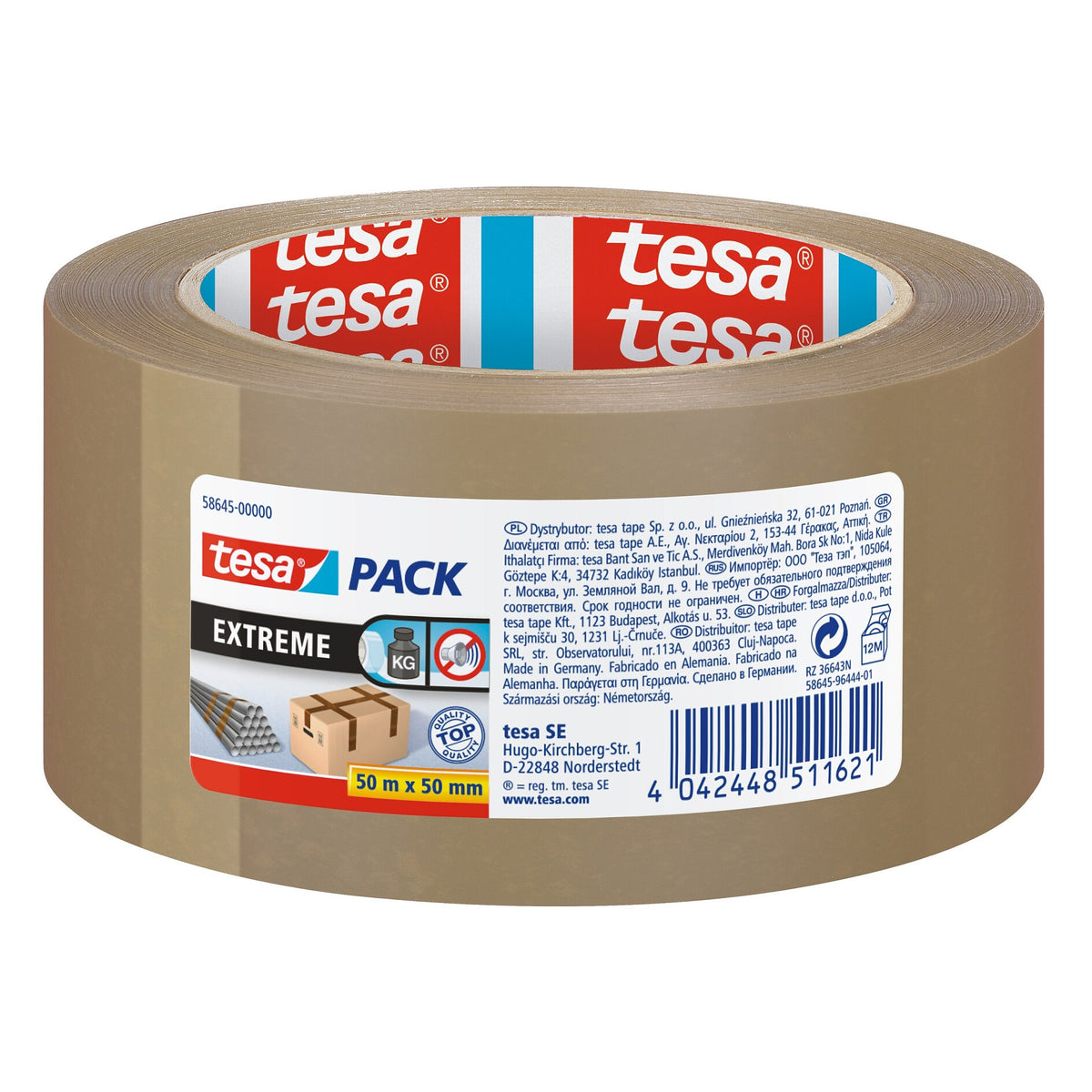 tesapack Ultra Strong Packband braun, 50 m x 50 mm