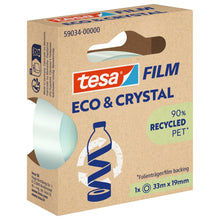 Tesafilm Eco & Crystal, trasparente, in confezione pieghevole con asetta, 33 m x 19 mm