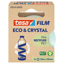 Tesafilm Eco & Crystal, trasparente, in confezione pieghevole con asetta, 33 m x 19 mm